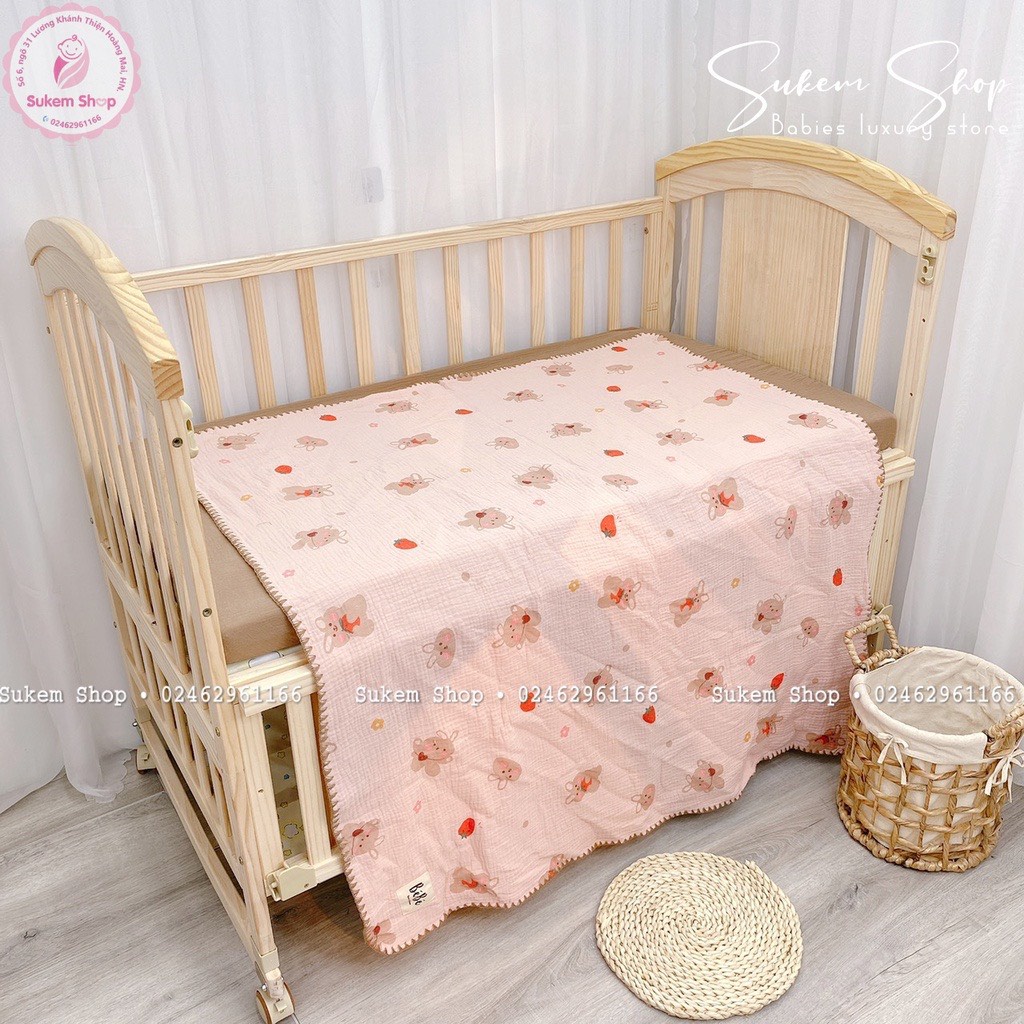 Chăn Xô 4 Lớp VIỀN TO BéBé Chất Xô Hàn Thoáng,Mềm, Siêu Nhẹ