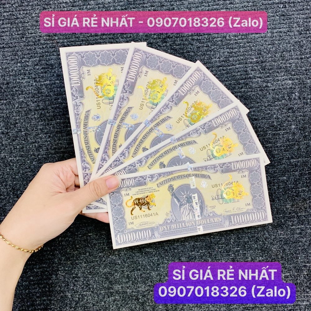 TIỀN 1 TRIỆU ĐÔ MỸ HÌNH CON MÈO MẠ VÀNG lưu niệm lì xì Tết, có bảo an