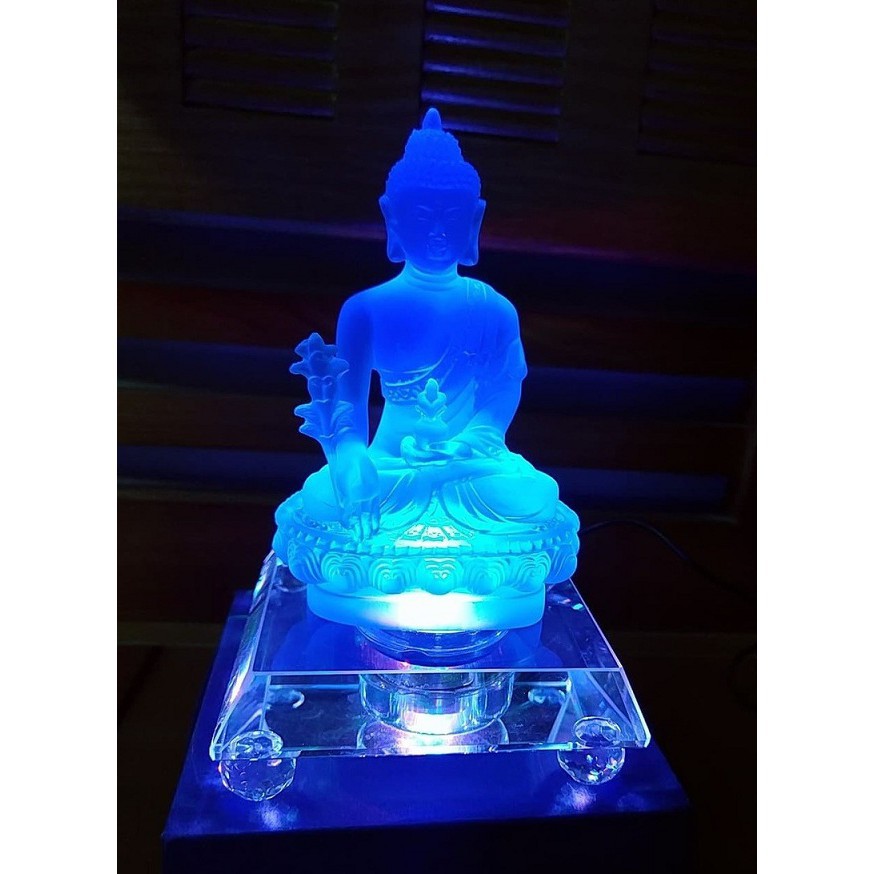 Đế đèn led ⌛freeship⌛️pha lê đổi màu làm sáng tượng, trang trí size 15x15x3cm