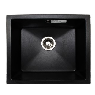 Carysil - chậu rửa bát đơn bằng đá granite - saa1-03 - chuyên lắp quầy bar/ đảo bếp - màu đen - 560x510mm