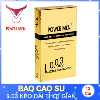 [Chính Hãng] Bao cao su Powermen 0.03 INVI Longshok 12 BCS