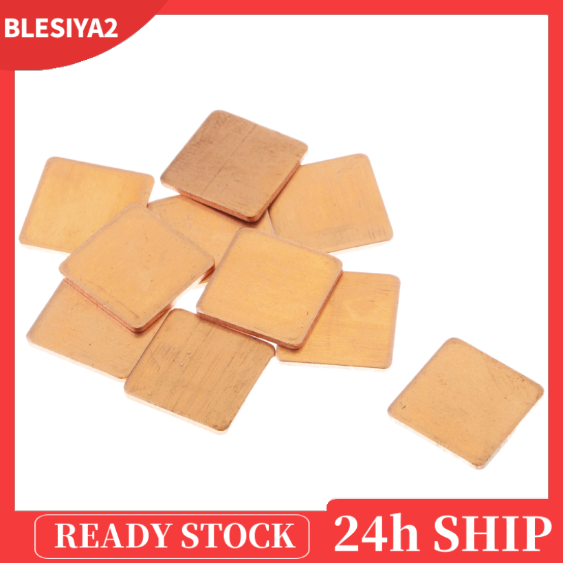 (Hàng Mới Về) Bộ 10 Tấm Đồng Tản Nhiệt Cpu 0.59x0.59x0.04inch | BigBuy360 - bigbuy360.vn