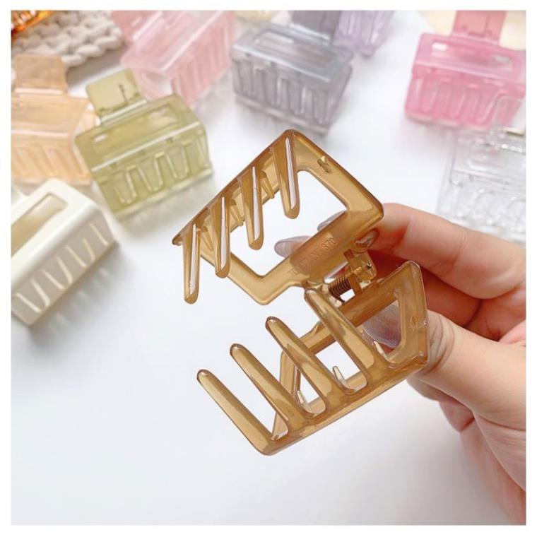 Kẹp càng cua trong suốt vuông thời trang Hàn Quốc nhiều màu sắc C62