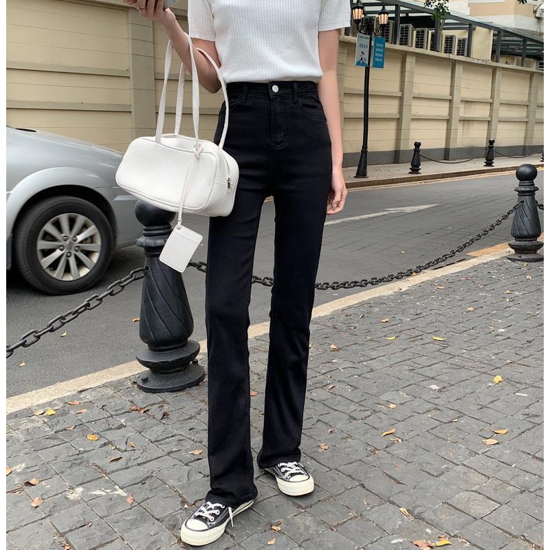 Quần jeans XIAOZHAINV dài lưng cao ống suông thời trang cho nữ