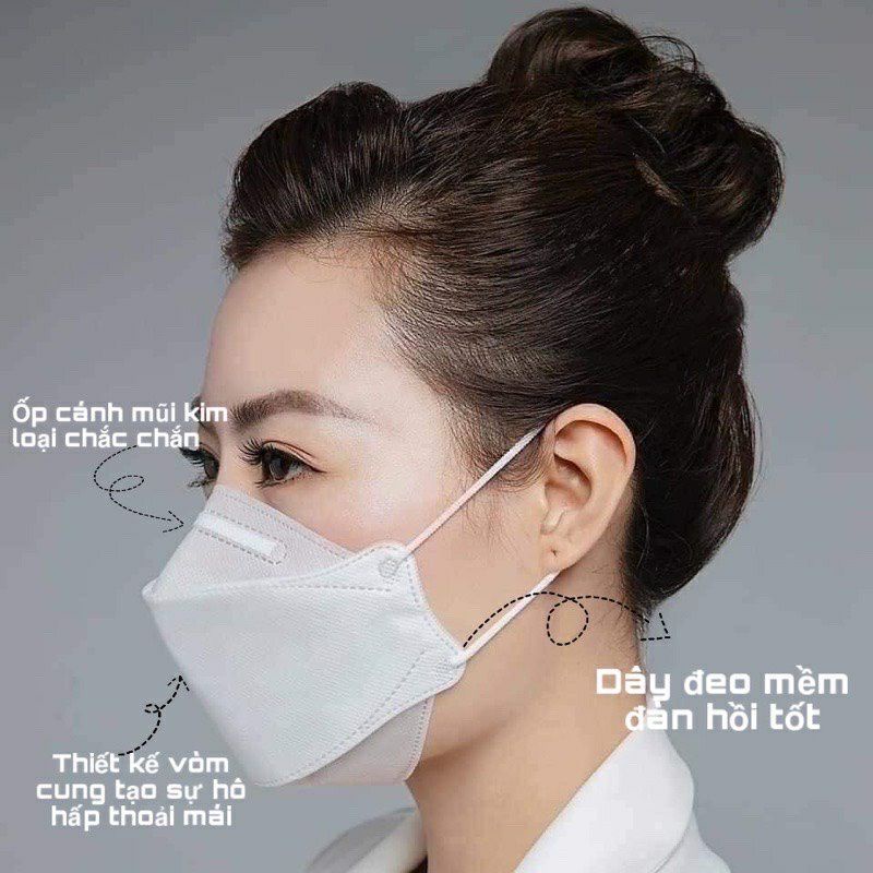 Gói 10 cái khẩu trang 4D KF94 An Tâm Mask / 1 Cái khẩu trang y tế 3 lớp Meriday Bông Bạch Tuyết | BigBuy360 - bigbuy360.vn