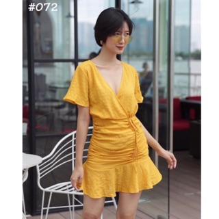 Đầm vàng xốp nhún ( kèm clip - ảnh thật)