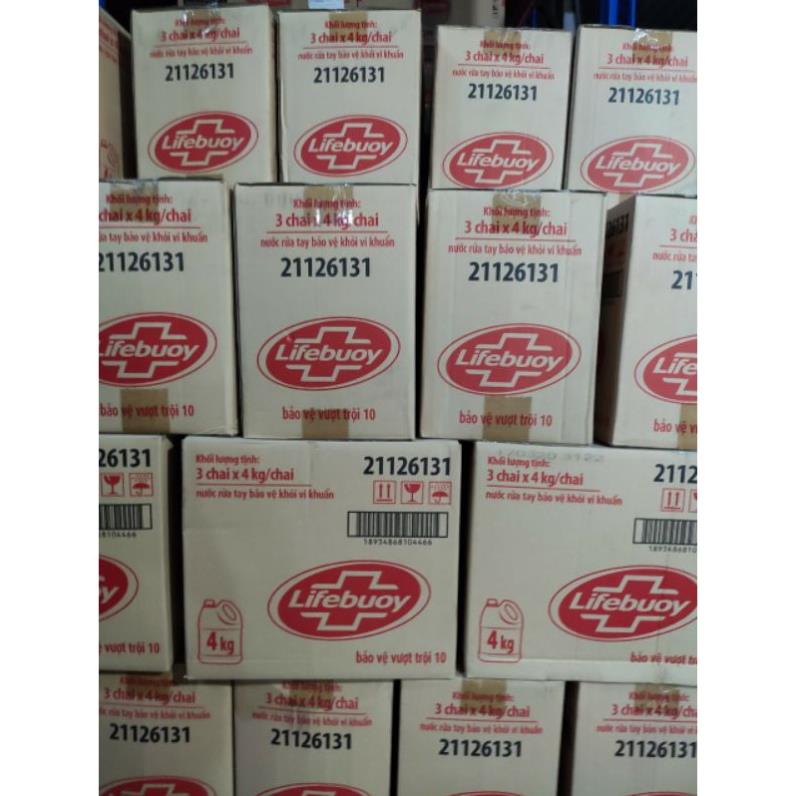 Nước Rửa Tay LIFEBUOY 4kg Diệt Khuẩn 99% Bảo Vệ Vượt Trội Can nhựa lớn Big size 4 kg 4 kí