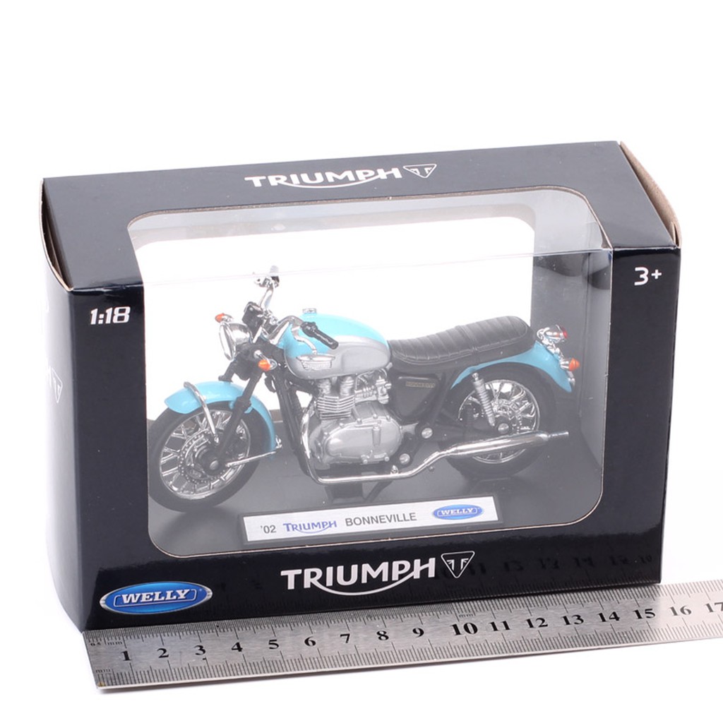 MÔ HÌNH XE MOTO Siêu xe TRIUMPH 2002 BONNEVILLE - WELLY tỷ lệ 1:18