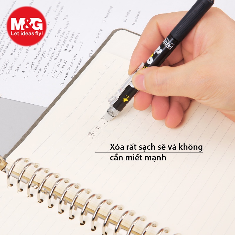 Bút bi tẩy SKP61118 hình chú chó Snoopy siêu cute nét 0.5 kiểu bi viết cực êm và xóa sạch sẽ