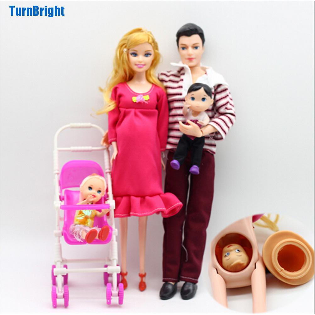 Set 6 Mô Hình Gia Đình Búp Bê Barbie Mang Thai Giáo Dục Cho Bé