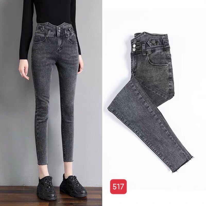 Quần Jean Nữ Lưng Cao 💖FREESHIP💖 Quần Bò Nữ Co Giãn mẫu mới thời trang Hàn Quốc Lady Fashion - QJNUM517