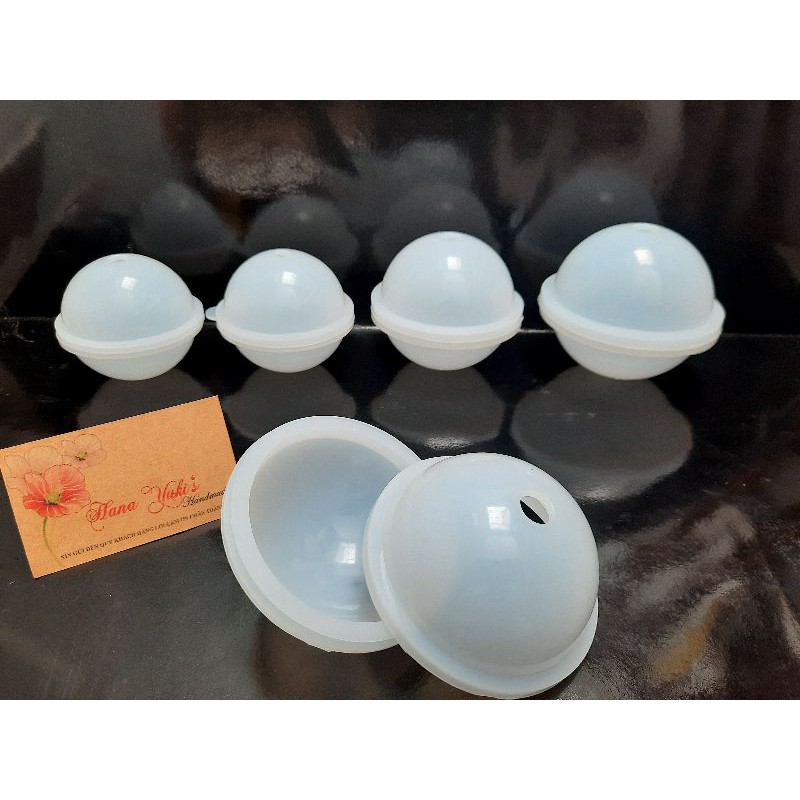 Khuôn quả cầu dày, đẹp, size lớn 100/90/80/70 mm sử dụng trong nghệ thuật Resin, Soap, Candle