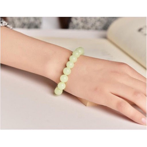 Vòng tay Đá Trơn Láng phát sáng Xanh Lục trong đêm (chọn size)