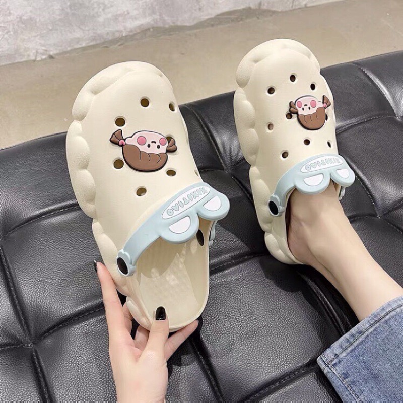 [Mã 252FASHIONSALE giảm 12% đơn 99K] DÉP SỤC nhựa stick MẶT CÔ GÁI CUTE kiểu dáng đám mây