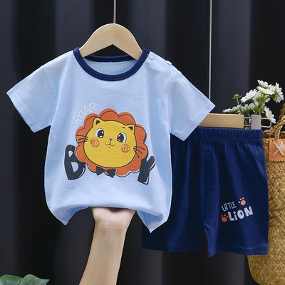 (CÓ SẴN) Bộ đồ cộc tay QUẢNG CHÂU cho bé mẫu B56- LITTLE LION