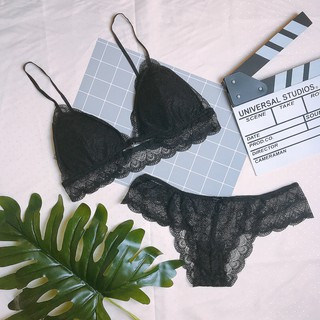 Set bralette đen cài trước - thiết kế cao cấp