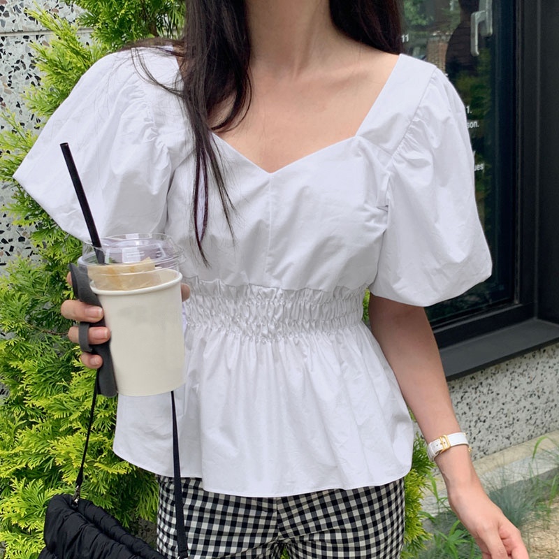 Zanzea Áo Kiểu Tay Phồng Xếp Ly Thời Trang Hàn Quốc Dành Cho Nữ