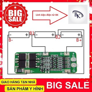 Mạch Bảo Vệ Pin Lithium 11.1V 3 Cell 10A - linhkiendientubk