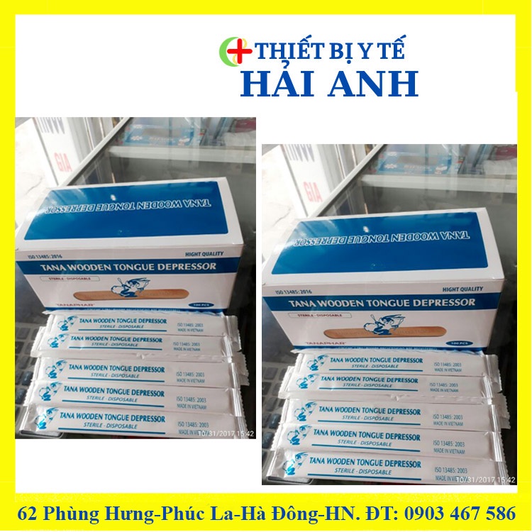 Que Đè Lưỡi Gỗ Tiệt Trùng Tanaphar Hộp 100 Que