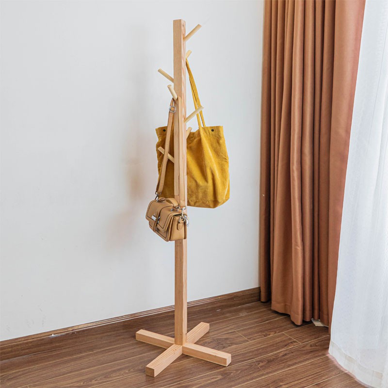 Giá Treo Đồ, Cây Treo Quần Áo Gỗ Phong Cách Hàn Quốc Decor Phòng Xinh