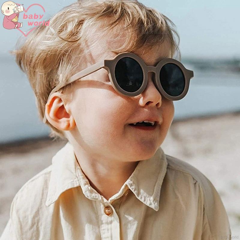 Kính mát hình tròn màu trơn thời trang cho bé