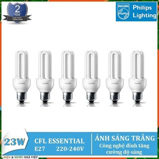 Combo 6 bộ - bóng đèn philips essential 23w e27 huỳnh quang compact