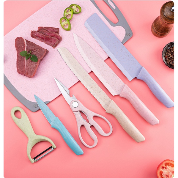 [Hàng Sẵn] SET Dao kéo 6 món Everrich Kitchen Lúa Mạch sịn sò siêu sắc bén thân thiện với môi trường