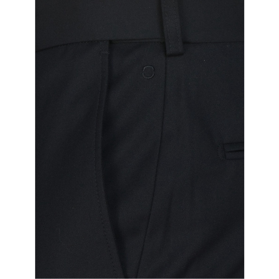 Quần âu tây nam công sở cao cấp OWEN QST220511 dáng slim fit ống ôm cạp chun dài chân màu navy trơn vải sợi tổng hợp