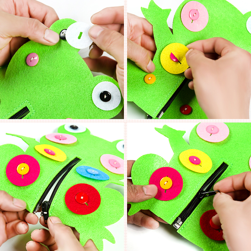 Đồ Chơi Giáo Dục Kỹ Năng Động Cơ Dây Kéo Nút Montessori Cho Trẻ Mẫu Giáo