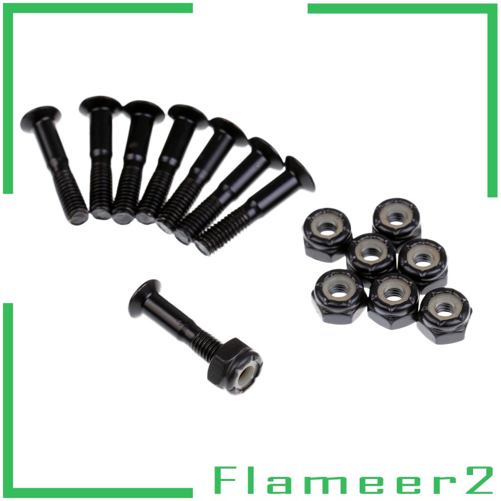 Set 8 ốc vít 25mm/ 28mm màu đen chuyên dụng cho ván trượt