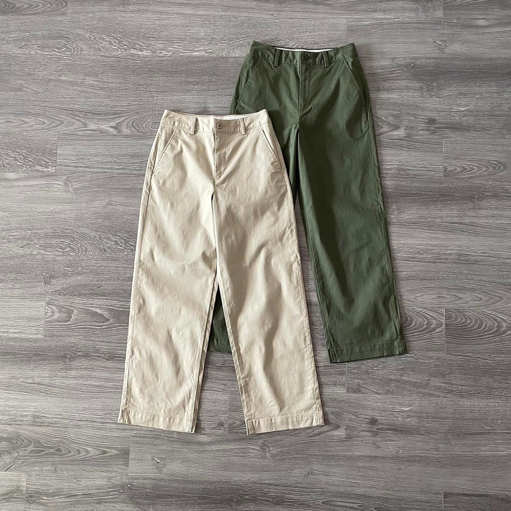 quần ống suông nữ chất kaki