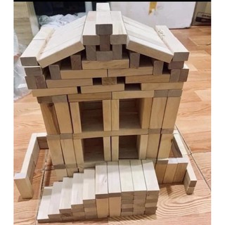 SET 5KG- Thanh gỗ Bạch Dương, Xếp Hình DOMINO 1kg 55-60 tấm [an toàn, thân thiện] giúp trẻ vui chơi sáng tạo.