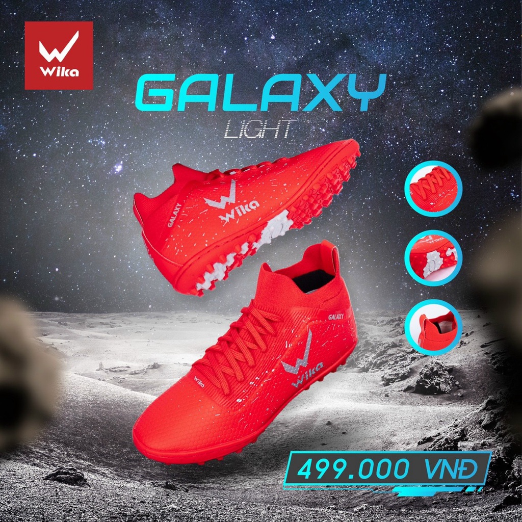 Giày Đá Bóng Wika Galaxy Đá Sân Cỏ Nhân Tạo Chính Hãng Khâu Full Đế