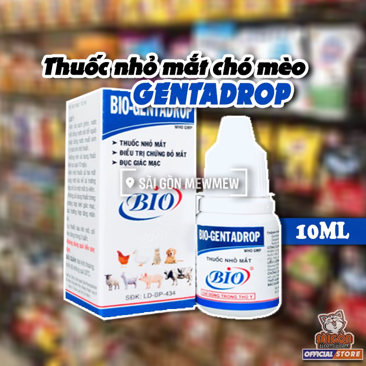 Thuốc nhỏ mắt Bio Gentadrop cho chó mèo điều trị viêm mắt