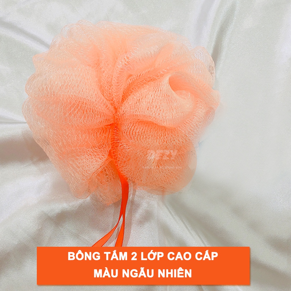 Màu Ngẫu Nhiên - Bông Tắm Tạo Bọt Hình Hoa 2 Lớp Loại Tốt - Dezy Cosmetics