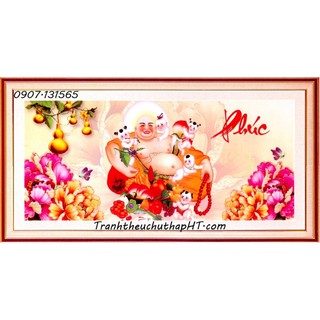 Tranh thêu chữ thập 3D Phật Dilặc đồng tử đại phúc 85*43cm LV3136 - tự thêu