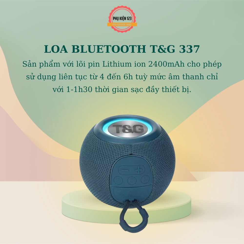 Loa nghe nhạc bluetooth mini chính hãng TG-337 tích hợp thẻ nhớ USB dùng cho vi tính máy tính laptop điện thoại