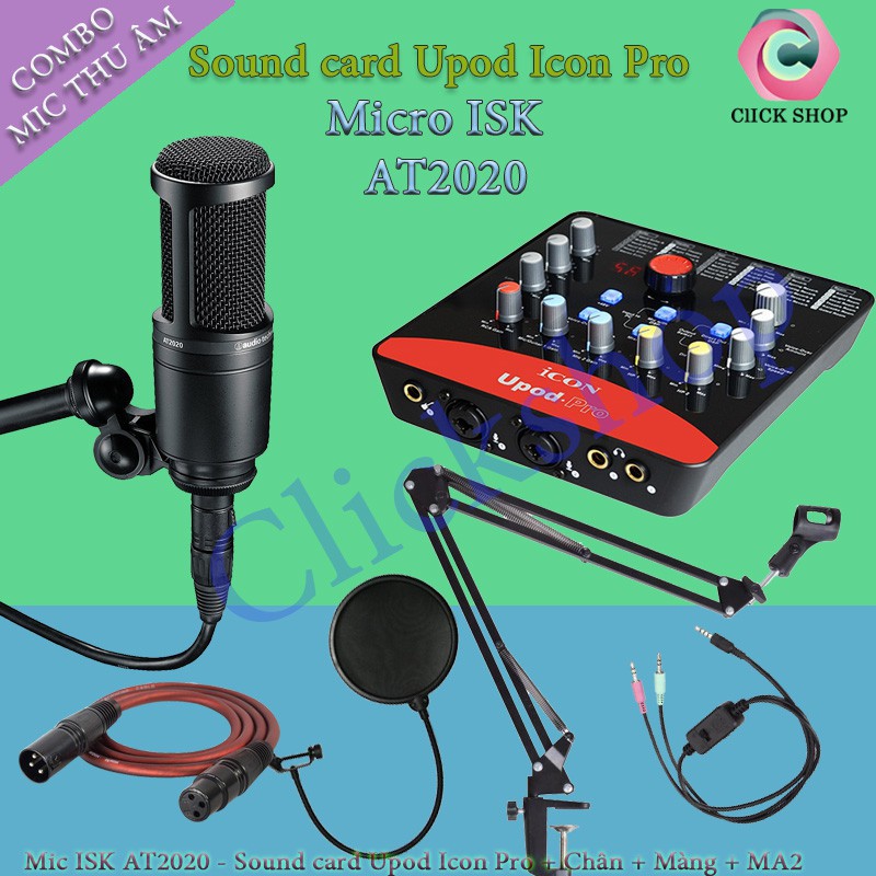 Trọn Bộ Sound Card Icon Upod Pro Mic Technica AT2020 . Chuyên Livestream Chuyên Nghiệp , Thu Giọng Đọc , Live Bigo