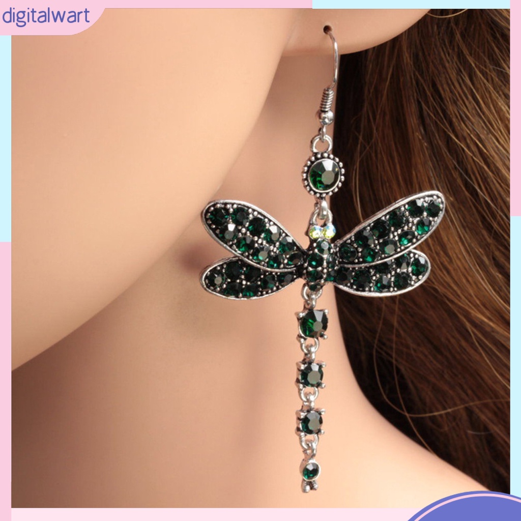 Hoa Tai Hình Chuồn Chuồn Đính Đá Phối Tua Rua Thời Trang Cho Nữ