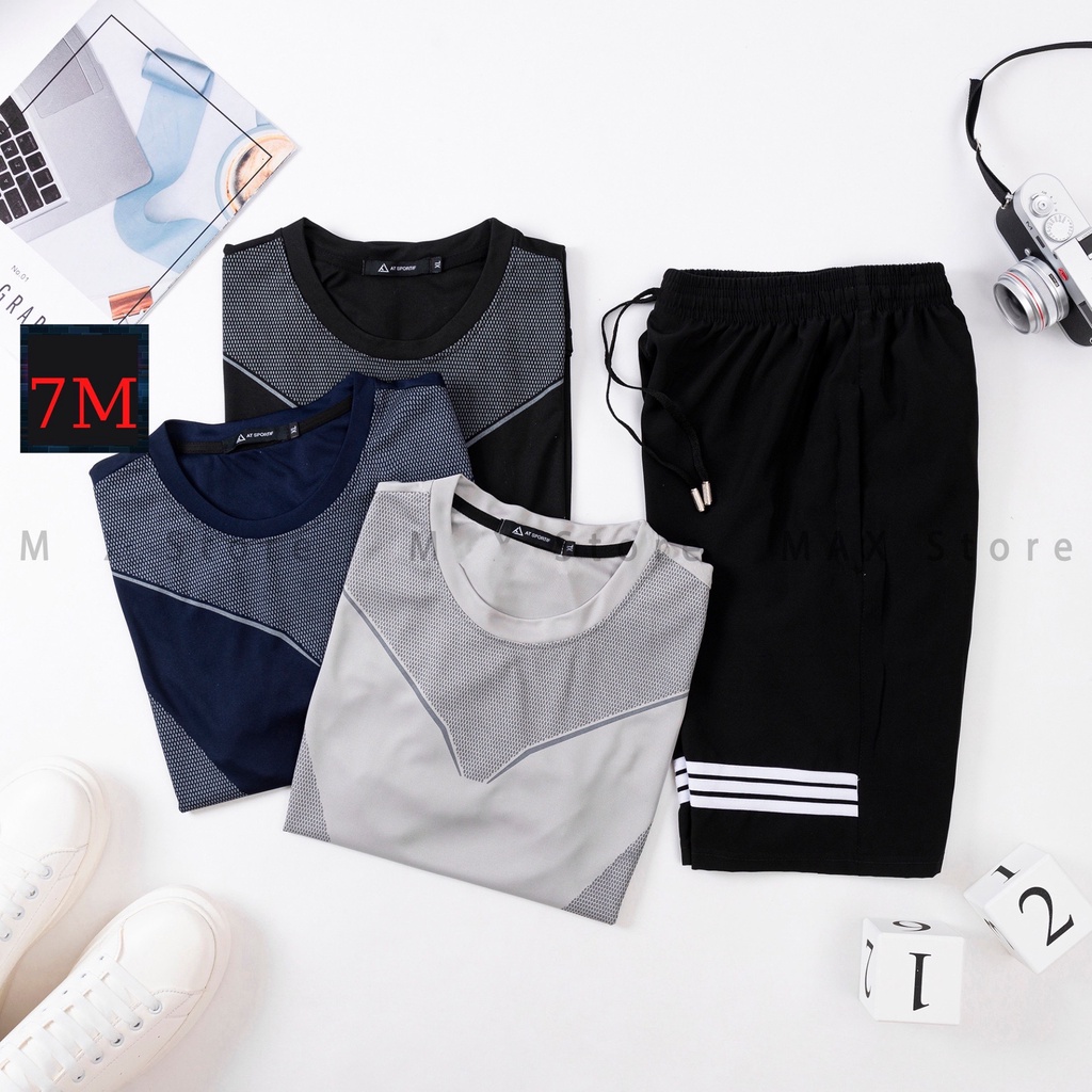 Bộ thể thao nam mặc nhà cao cấp M7 chất thun mát co dãn thoáng khí 3 màu trẻ trung năng động