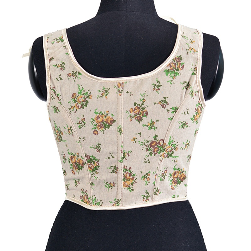 Áo Crop Top Nữ In Hoa Phong Cách Vintage Gợi Cảm