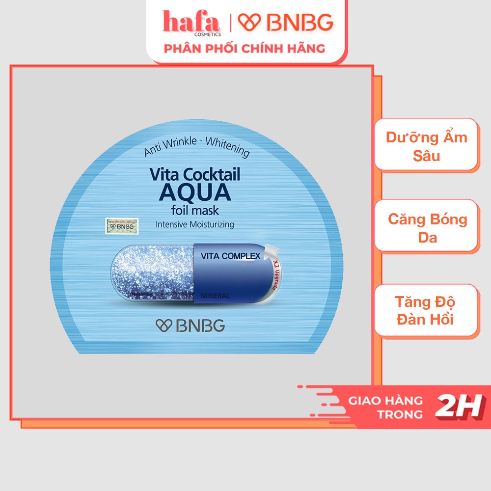 Mặt nạ dưỡng da ẩm mượt BNBG Vita Cocktail Aqua Foil Mask - Moisturizing.màu xanh