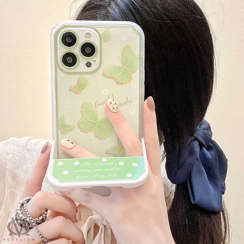 Ốp Điện Thoại TPU Mềm Trong Suốt Có Đế Đỡ Hình Bướm Cho iPhone 11 12 13 Pro Max XS Max XR X 6 6S 7 8 Plus SE 2020 11Pro 12Pro