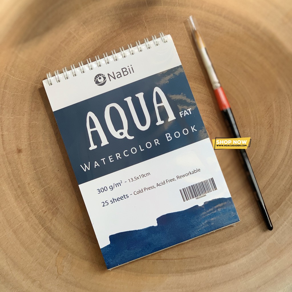 Sổ Và Giấy Vẽ Màu Nước AQUA Fat NaBii Art 300gsm