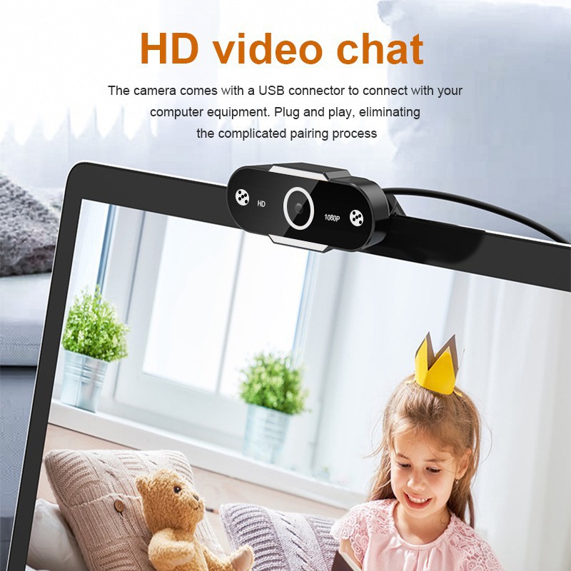 Webcam Hd 1080p Kết Nối Usb Kèm Mic Cho Máy Tính