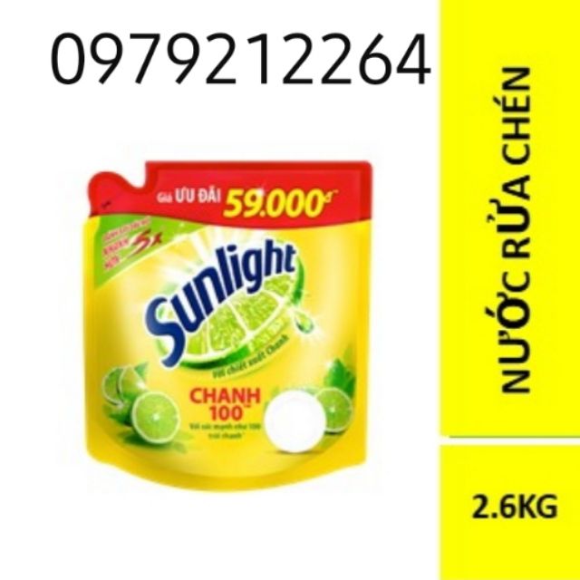 Nước rửa chén Sunlight Chanh 2,6kg