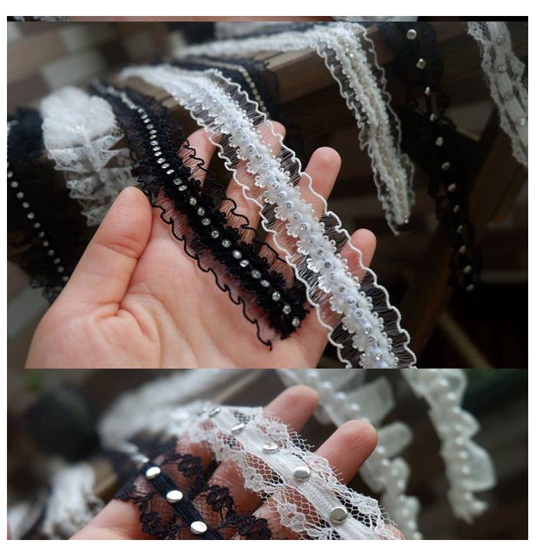 Vải Ren organza Không Co Giãn 2-4cm Dùng Làm Đồ Thủ Công