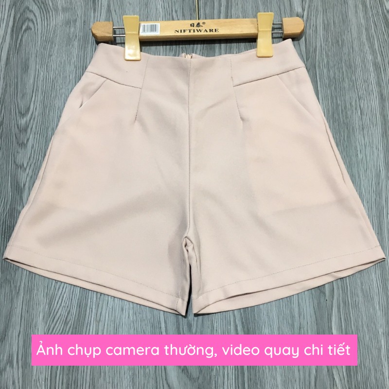 Quần short đùi nữ lưng cao kaki ống rộng mặc nhà thoải mái HN CLOTHING Q1 | BigBuy360 - bigbuy360.vn