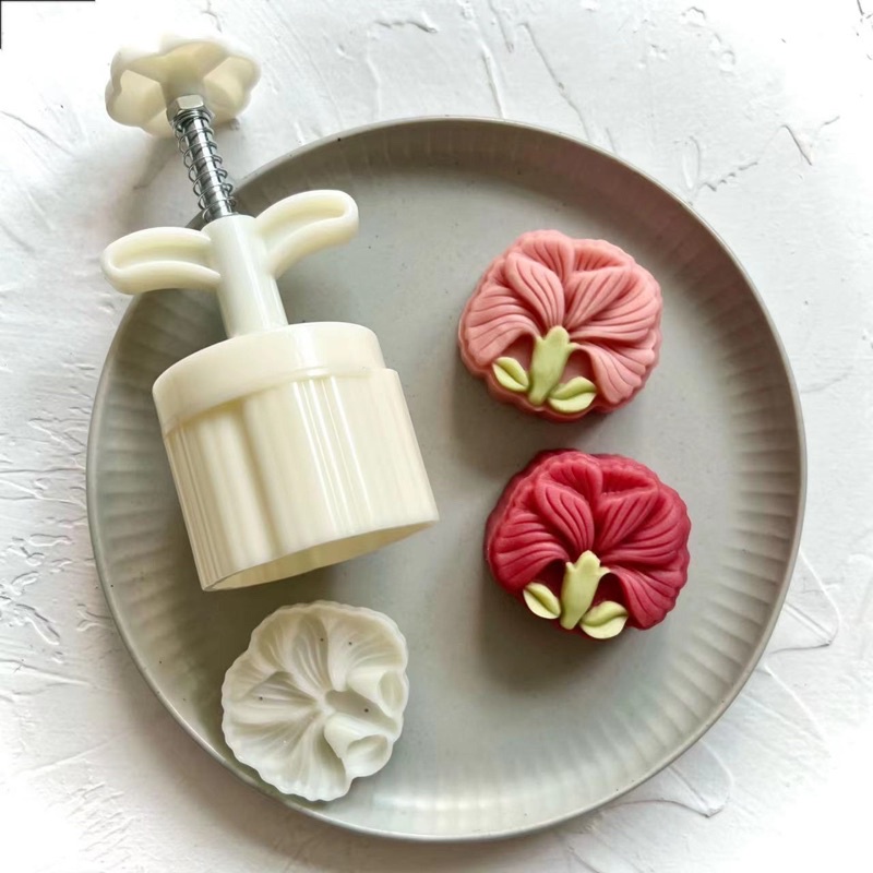 Khuôn trung thu lò xo 2022 hoa 75g mẫu 298