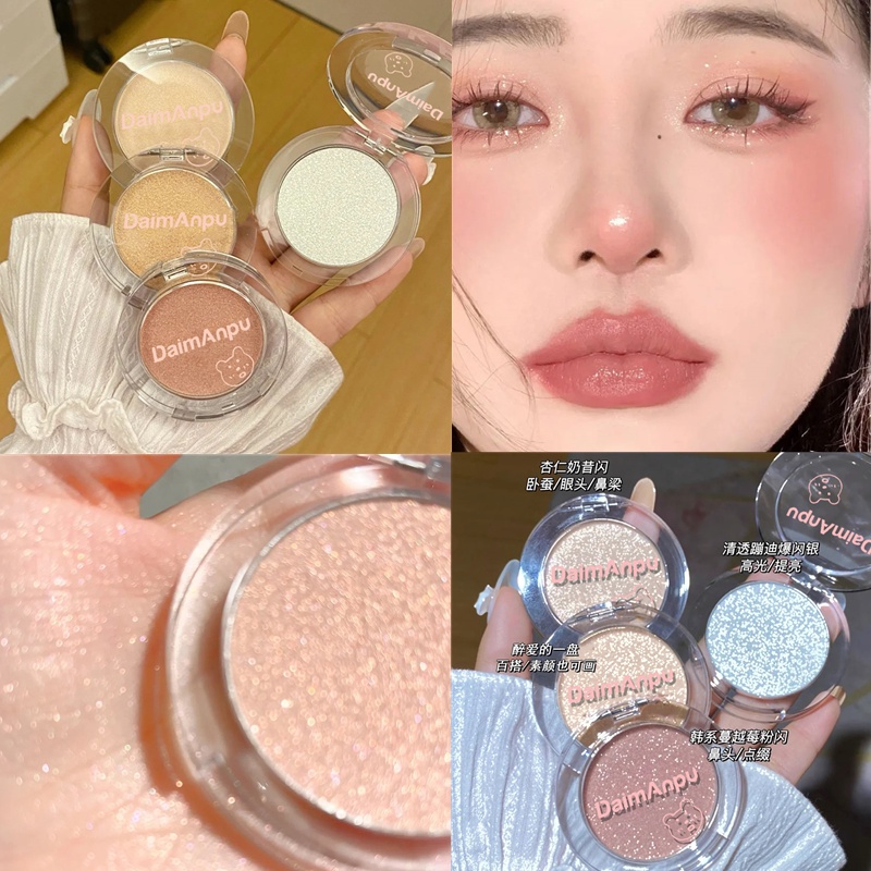 Bảng phấn mắt má hồng bắt sáng DAIMANPU mềm lung linh